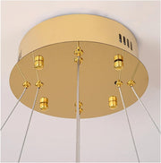 Lampadario LED con telecomando, LLC132/300GD, cristallo e metallo, 37W, 2 cerchi, dimmerabile, 3000K/4000K/6000K, Illuminazione di lusso Lampadari LED con telecomando Titolo predefinito Alessandro Design