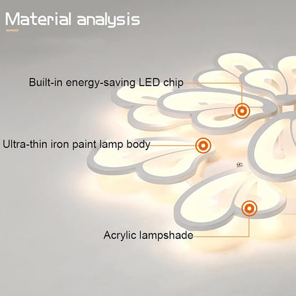 Lampadario a LED con telecomando BLOSSOM 146W, 12 Petali, Luce Fredda/Calda/Neutra 3000k/4000k/6000k, Dimmerabile, Lampadario a LED Bianco con telecomando Titolo predefinito Alessandro Design