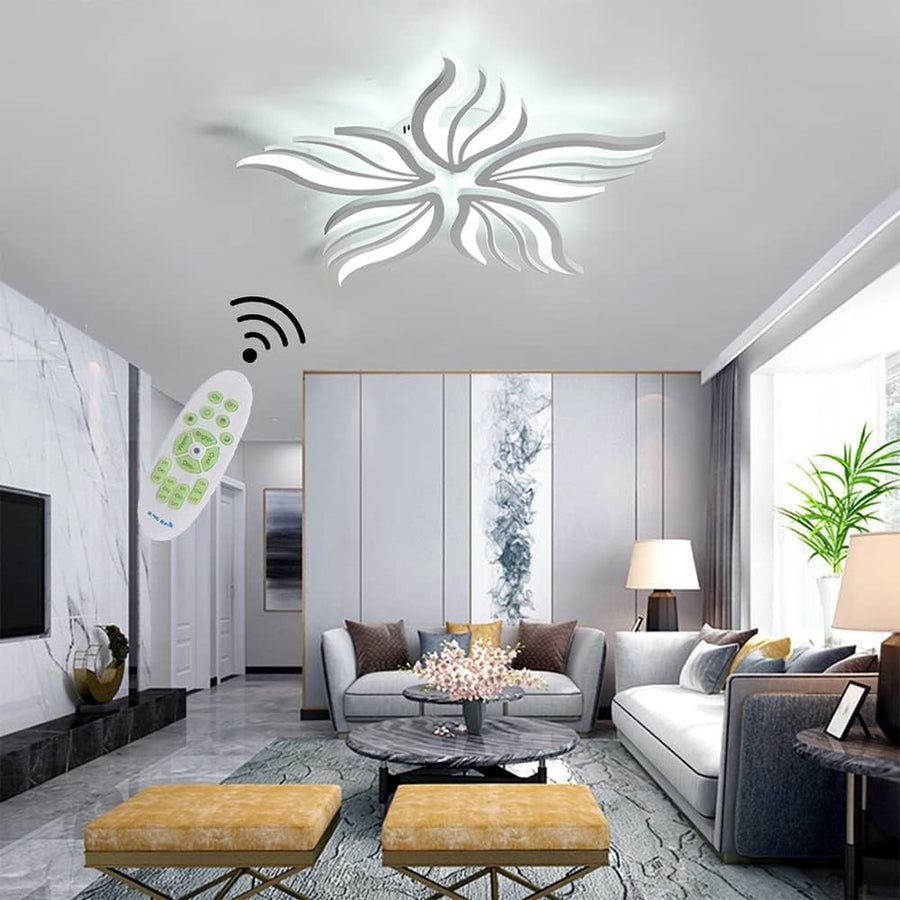 Lampadario a LED con telecomando SAKURA 62W, 5 Petali, Luce Fredda/Calda/Neutra, Dimmerabile, Lampadario a LED con telecomando Bianco Titolo predefinito Alessandro Design