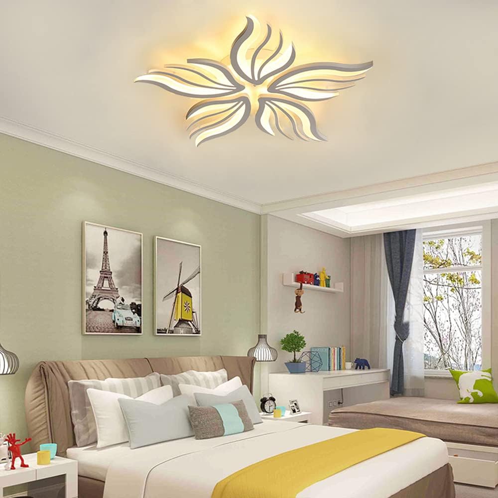 Lampadario a LED con telecomando SAKURA 62W, 5 Petali, Luce Fredda/Calda/Neutra, Dimmerabile, Lampadario a LED con telecomando Bianco Titolo predefinito Alessandro Design