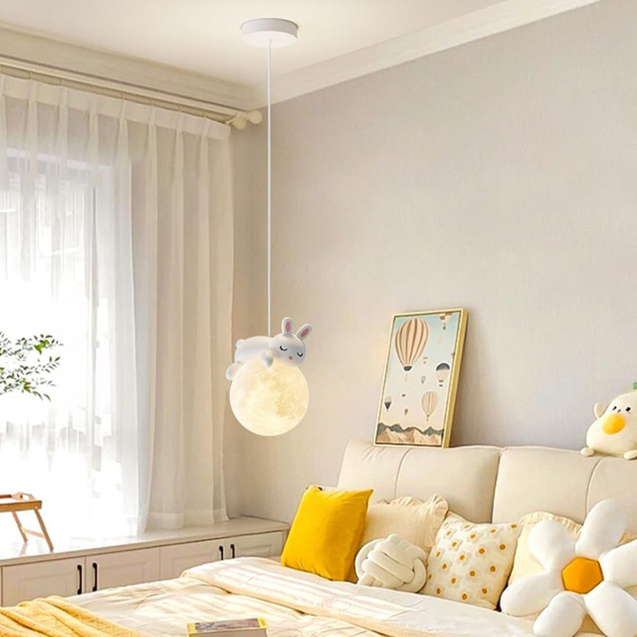 Lampadario BUNNY, 1xE27, D15 cm, Metallo Resina, Bianco Lampadari per bambini Titolo predefinito Alessandro Design