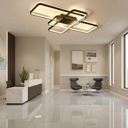 IANUSIS Lampadario LED con telecomando 95W, 3 Elementi, Luce Fredda/Calda/Neutra, Dimmerabile, Nero Lampadari LED con Telecomando Titolo predefinito Alessandro Design