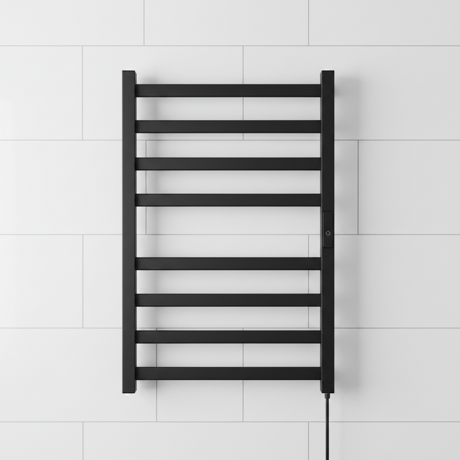 Scaldasalviette elettrico, 185 W, metallo, nero
