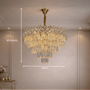 Lampadario in Cristallo WINDSOR Elegance 8x E14, Diametro 39cm, Oro Lucido, Altezza Regolabile, Metallo e Cristallo Lampadari in Cristallo Titolo predefinito Alessandro Design