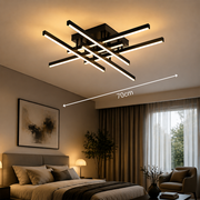Lampadario LED con Telecomando LINEX, 81W, 6 Elementi, Lineare, Luce Fredda/Calda/Neutra, Dimmerabile, Nero Lampadari LED con Telecomando Titolo predefinito Alessandro Design