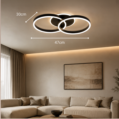 Lampadario LED con telecomando RIGA LILITH 34W, 2 Cerchi, Luce Fredda/Calda/Neutra, Dimmerabile, Nero Lampadari LED con Telecomando Titolo predefinito Alessandro Design