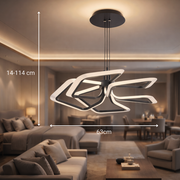 Lampadario LED a Sospensione con Telecomando 103W, 5 Quadrati, Luce Fredda/Calda/Neutra, Dimmerabile, Lampadari LED Neri con Telecomando Titolo predefinito Alessandro Design