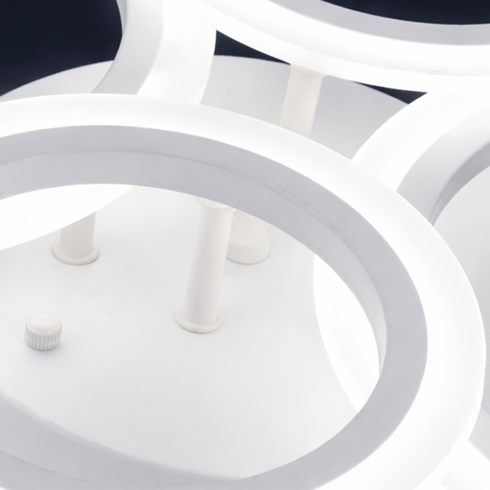 Lampadario a LED con telecomando BETTY 43W, 4 Cerchi, Luce Fredda/Calda/Neutra, Dimmerabile, Lampadario a LED Bianco con telecomando Titolo predefinito Alessandro Design
