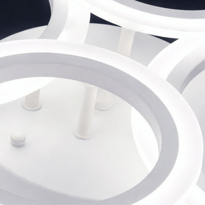 Lampadario a LED con telecomando BETTY 43W, 4 Cerchi, Luce Fredda/Calda/Neutra, Dimmerabile, Lampadario a LED Bianco con telecomando Titolo predefinito Alessandro Design