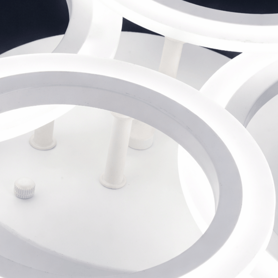Lampadario a LED con telecomando BETTY 43W, 4 Cerchi, Luce Fredda/Calda/Neutra, Dimmerabile, Lampadario a LED Bianco con telecomando Titolo predefinito Alessandro Design