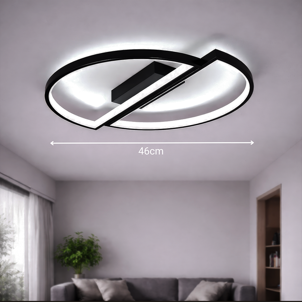 Lampadario a LED con telecomando VECTOR ARCUS 52W, 2 Elementi, Luce Fredda/Calda/Neutra, Dimmerabile, Nero Lampadari a LED con telecomando Titolo predefinito Alessandro Design