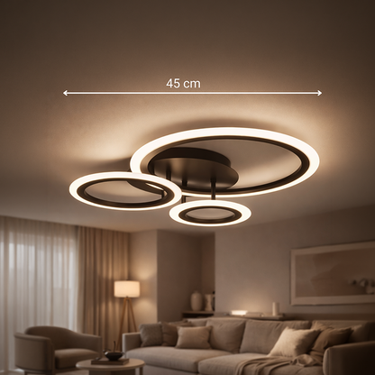 Lampadario LED con telecomando BETTY 40W, 3 Cerchi, Luce Fredda/Calda/Neutra, Dimmerabile, Nero Lampadari LED con Telecomando Titolo predefinito Alessandro Design