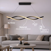 Lustra LED Suspendata cu Telecomanda, FLUX, 27W, 116cm, Lumina Rece/Calda/Neutra 3000K/4000K/6000K, Dimabila, Negru, Inaltime Reglabila, Metal si Silicon Lustre Moderne Default Title Alessandro Design