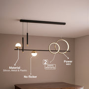 Lampadario LED a sospensione con telecomando DAMARA 44W, Luce Fredda/Calda/Neutra, Dimmerabile, Nero, Altezza Regolabile Lampadari LED con Telecomando Titolo predefinito Alessandro Design
