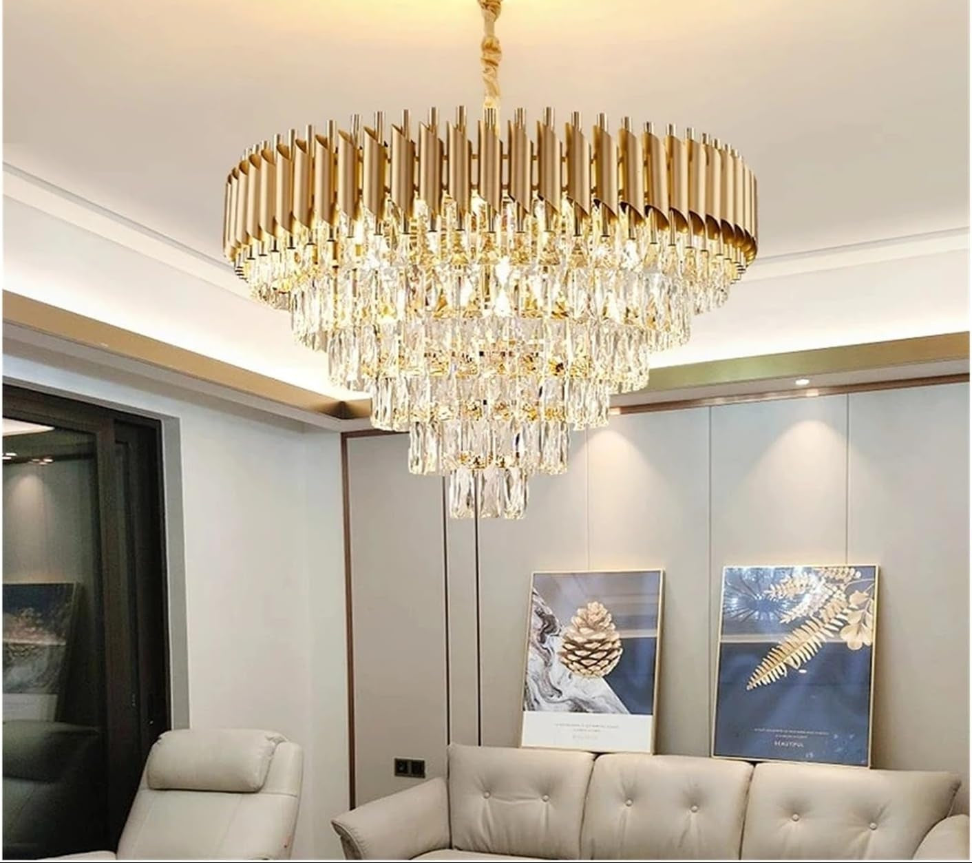 VERSAILLES Lampadario in cristallo Supremo, CC900/800GD, 12xE14, diametro 80 cm, oro lucido, altezza regolabile, metallo e cristallo Lampadari in cristallo Titolo predefinito Alessandro Design