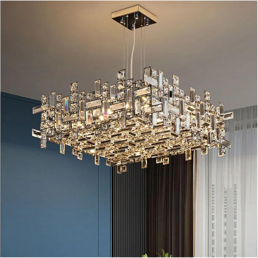 Lampadario in Cristallo NEXORA Eleganza, 10xE14, Diametro 50cm, Oro Lucido, Altezza Regolabile, Design Elegante Lampadari in Cristallo Titolo predefinito Alessandro Design