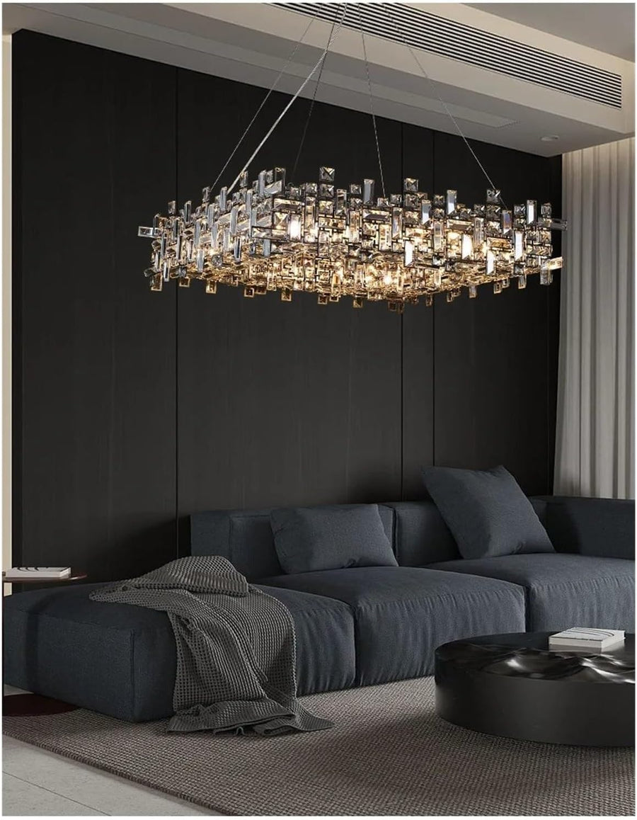 Lampadario in Cristallo NEXORA Eleganza, 10xE14, Diametro 50cm, Oro Lucido, Altezza Regolabile, Design Elegante Lampadari in Cristallo Titolo predefinito Alessandro Design