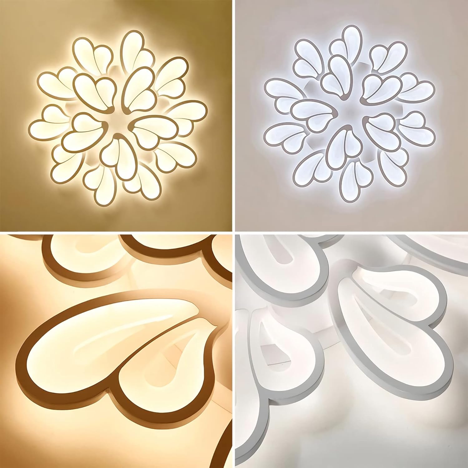 Lampadario a LED con telecomando BLOSSOM 146W, 12 Petali, Luce Fredda/Calda/Neutra 3000k/4000k/6000k, Dimmerabile, Lampadario a LED Bianco con telecomando Titolo predefinito Alessandro Design