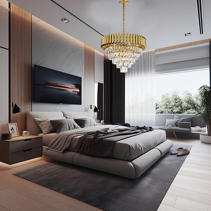 VERSAILLES Lampadario in cristallo Supremo, CC900/800GD, 12xE14, diametro 80 cm, oro lucido, altezza regolabile, metallo e cristallo Lampadari in cristallo Titolo predefinito Alessandro Design