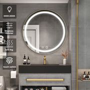Specchio LED con armadietto, rotondo, 10W, 50x50cm, antiappannamento, cornice nera, spazio contenitore Specchi armadietti Titolo predefinito Alessandro Design