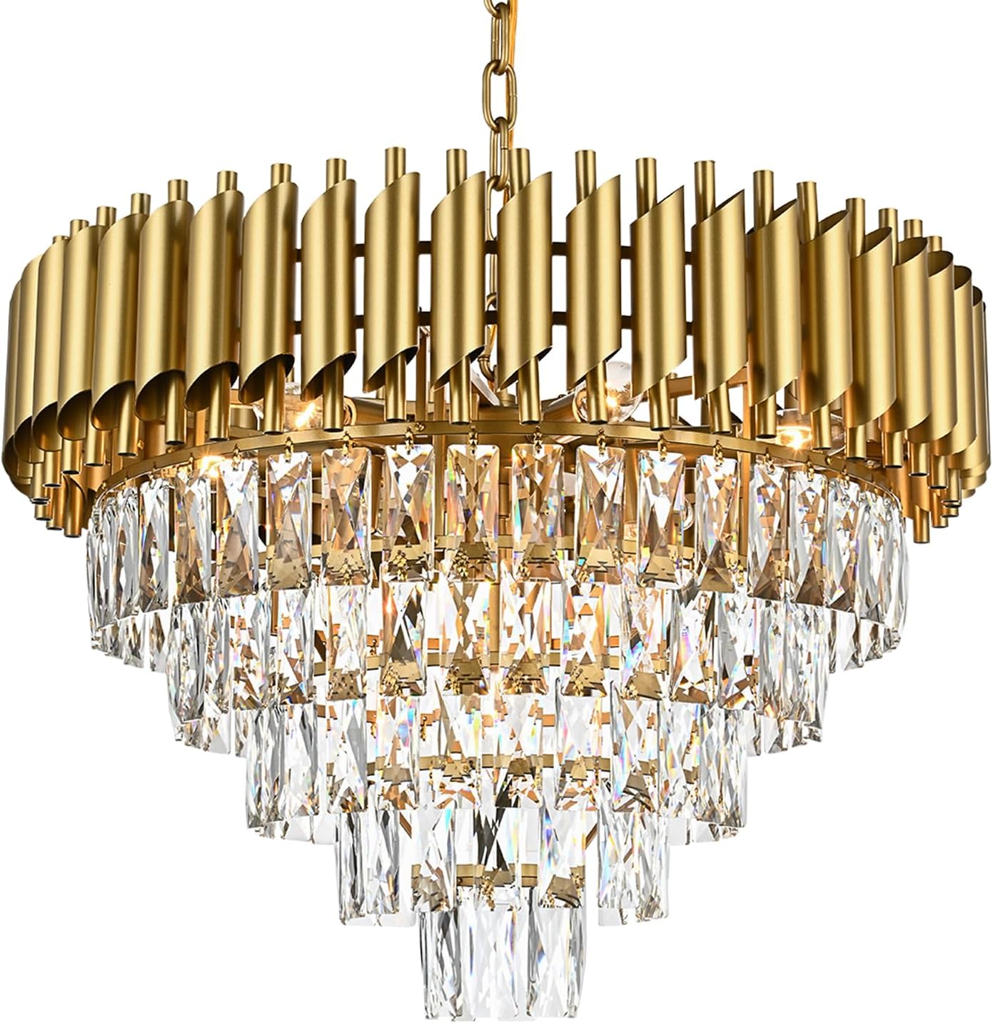 VERSAILLES Lampadario in cristallo Supremo, CC900/800GD, 12xE14, diametro 80 cm, oro lucido, altezza regolabile, metallo e cristallo Lampadari in cristallo Titolo predefinito Alessandro Design