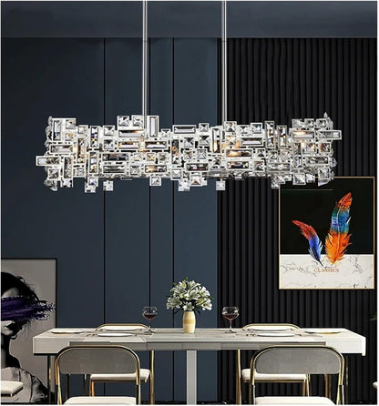 Lampadario di cristallo NEXORA Regalis, 10xE14, 78X28 cm, altezza regolabile, lampadari di cristallo dal design elegante Titolo predefinito Alessandro Design