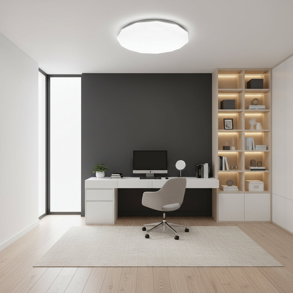 Plafoniera LED Hexagon 35 cm, 32W, 3000K / 4000K / 6000K, Plafoniere LED bianche, in metallo e acrilico Titolo predefinito Alessandro Design