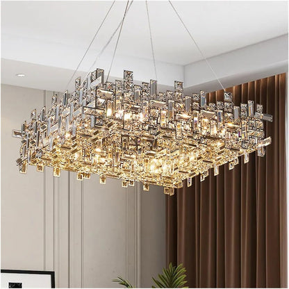 Lampadario in Cristallo NEXORA Eleganza, 10xE14, Diametro 50cm, Oro Lucido, Altezza Regolabile, Design Elegante Lampadari in Cristallo Titolo predefinito Alessandro Design