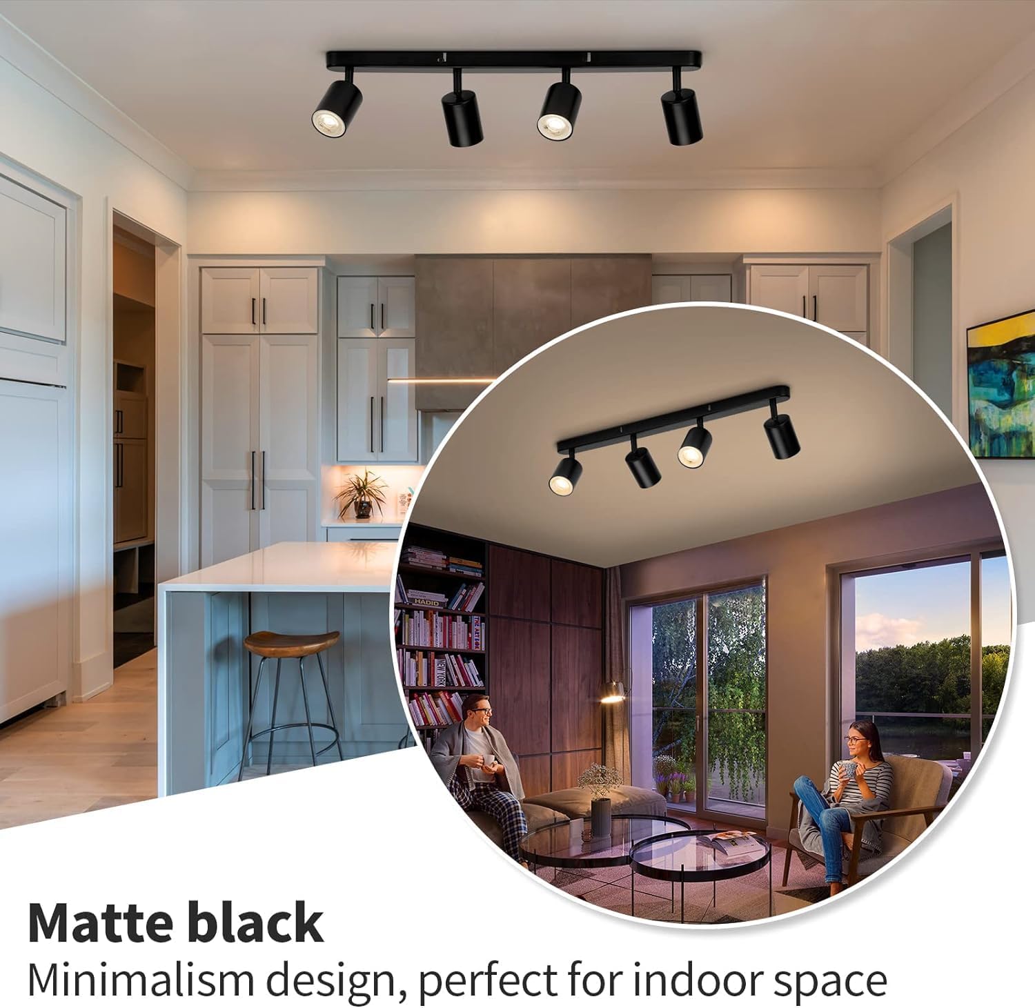 Lampadario Classico Moderno, Joom con Proiettore Lineare, 4XGU10, Metallo, Nero, Lampadine Non Incluse Lampadari LED Titolo predefinito Alessandro Design