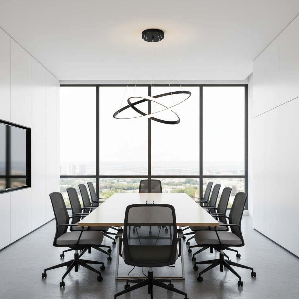 Lampadario a sospensione a LED RICCI 25W, 2 Cerchi, Luce Fredda/Calda/Neutra, Nero, Lampadari Moderni Regolabili in Altezza Titolo predefinito Alessandro Design