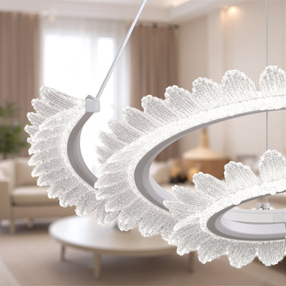 Lampadario LED con telecomando LT188WH, Cristallo e metallo, 40W, Dimmerabile, Altezza regolabile, Luce fredda/calda/neutra, Illuminazione di lusso Lampadari LED con telecomando Titolo predefinito Alessandro Design