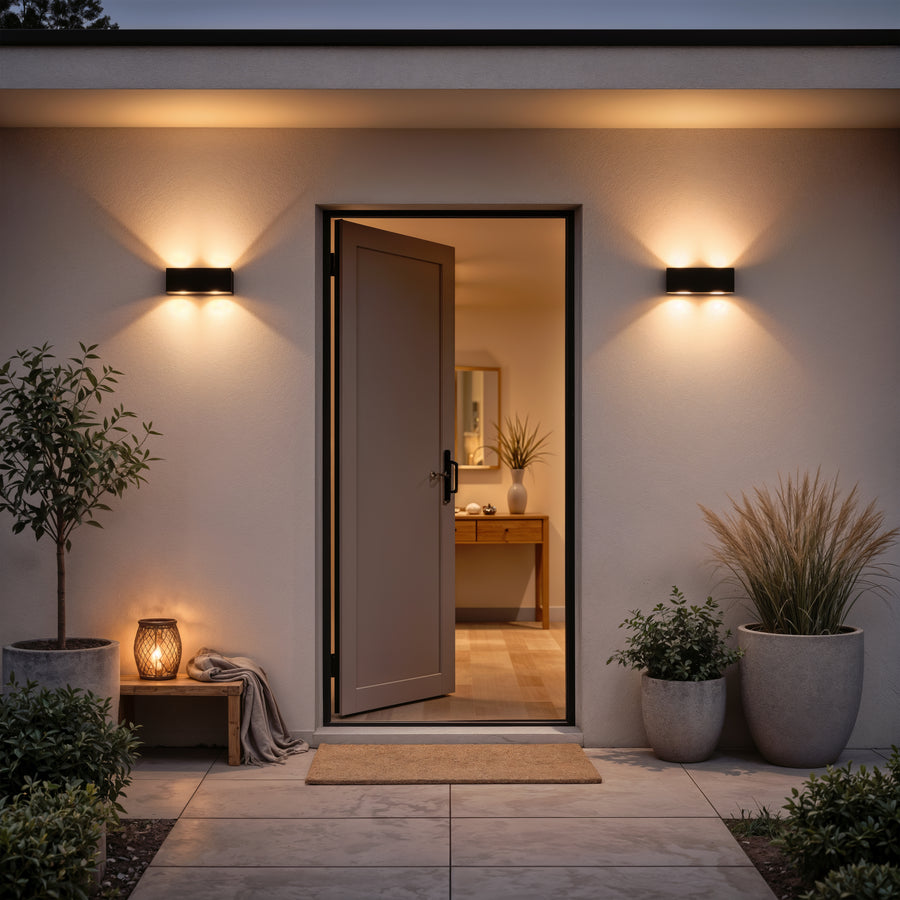 Lampada da Parete a LED per Esterni Ellis, 6W, 6 Sorgenti Luminose, Luce Calda, Lampada da Parete per Esterno Nera Titolo predefinito Alessandro Design