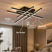 Lampadario LED con Telecomando LINEX, 81W, 6 Elementi, Lineare, Luce Fredda/Calda/Neutra, Dimmerabile, Nero Lampadari LED con Telecomando Titolo predefinito Alessandro Design