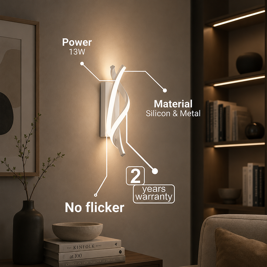 Lampada da parete Reid LED 13W, Luce Fredda/Calda/Neutra, Bianco Lampade da parete per interni Titolo predefinito Alessandro Design