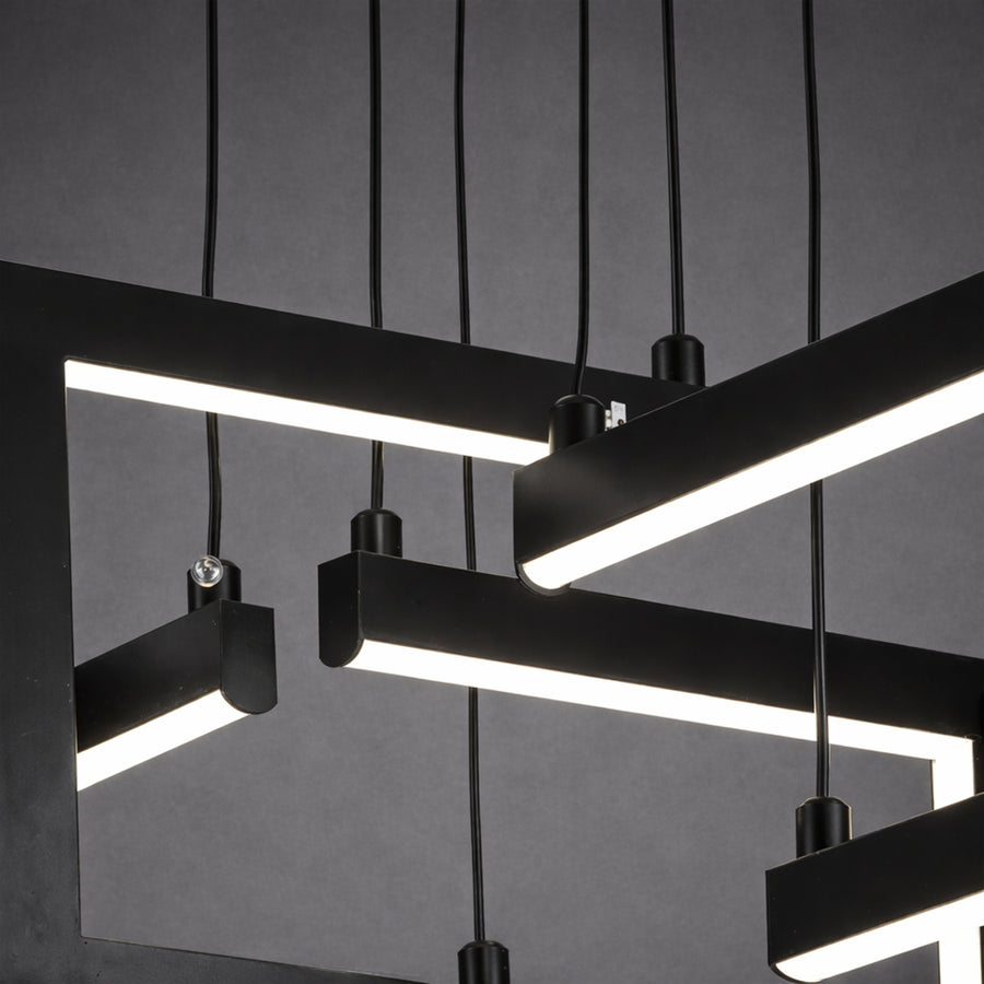 Lampadario LED con Telecomando, Sospensione 96W, 4 Elementi, Luce Fredda/Calda/Neutra, Dimmerabile, Altezza Regolabile, Nero Lampadari LED con Telecomando Titolo predefinito Alessandro Design