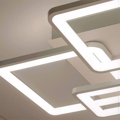 Lampadario a LED con telecomando ELLA 119W, 6 Quadrati, Luce Fredda/Calda/Neutra, Dimmerabile, Lampadario a LED Bianco con telecomando Titolo predefinito Alessandro Design