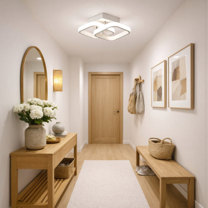 Lampadario LED VERTEX Matrix, Diamanti sovrapposti, Strutture in metallo, 24W, 2 Diamanti, Luce Fredda/Calda/Neutra 3000K/4000K/6000K, Lampadari LED Bianchi Titolo predefinito Alessandro Design