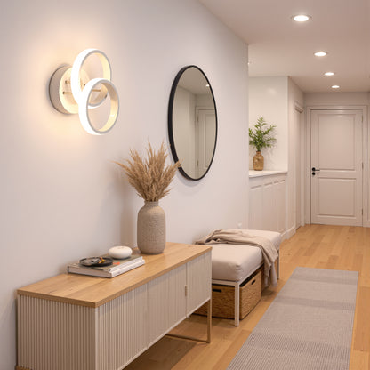 Lampadario LED VERTEX CIRCULA 21W, 2 Cerchi, Strutture in Metallo, Luce Fredda/Calda/Neutra, Lampadari LED Bianchi Titolo predefinito Alessandro Design