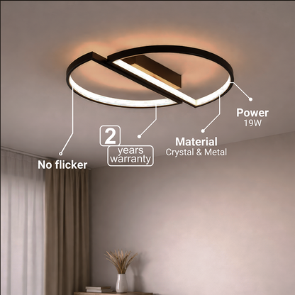 Lampadario a LED con telecomando VECTOR ARCUS 52W, 2 Elementi, Luce Fredda/Calda/Neutra, Dimmerabile, Nero Lampadari a LED con telecomando Titolo predefinito Alessandro Design