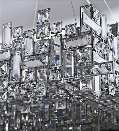 Lampadario di cristallo NEXORA Regalis, 10xE14, 78X28 cm, altezza regolabile, lampadari di cristallo dal design elegante Titolo predefinito Alessandro Design