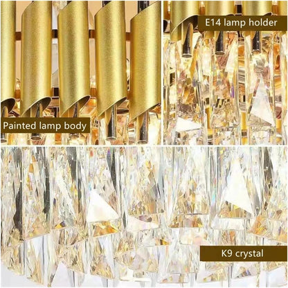 VERSAILLES Lampadario in cristallo Supremo, CC900/800GD, 12xE14, diametro 80 cm, oro lucido, altezza regolabile, metallo e cristallo Lampadari in cristallo Titolo predefinito Alessandro Design
