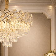 Lampadario in Cristallo WINDSOR Elegance 8x E14, Diametro 39cm, Oro Lucido, Altezza Regolabile, Metallo e Cristallo Lampadari in Cristallo Titolo predefinito Alessandro Design