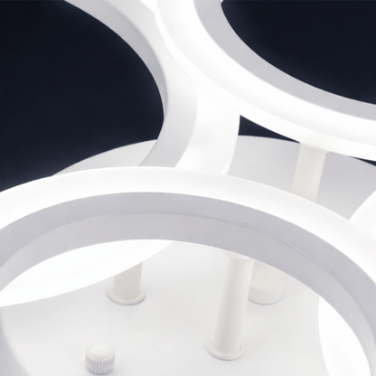 Lampadario a LED con telecomando BETTY 43W, 4 Cerchi, Luce Fredda/Calda/Neutra, Dimmerabile, Lampadario a LED Bianco con telecomando Titolo predefinito Alessandro Design