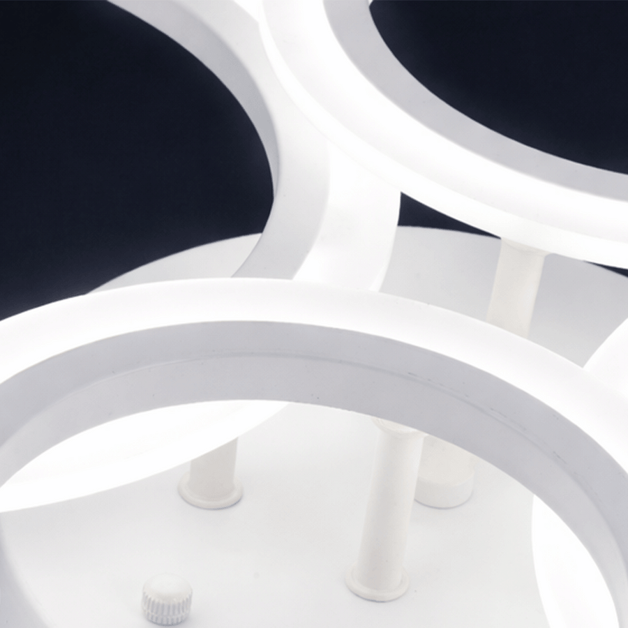 Lampadario a LED con telecomando BETTY 43W, 4 Cerchi, Luce Fredda/Calda/Neutra, Dimmerabile, Lampadario a LED Bianco con telecomando Titolo predefinito Alessandro Design