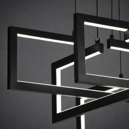 Lampadario LED con Telecomando, Sospensione 96W, 4 Elementi, Luce Fredda/Calda/Neutra, Dimmerabile, Altezza Regolabile, Nero Lampadari LED con Telecomando Titolo predefinito Alessandro Design