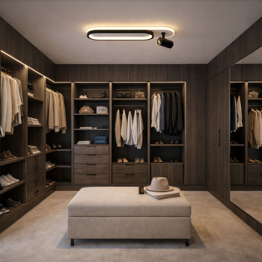 Lampadario LED con Proiettore Orientabile FISSO Camilla 49W, luce 3000/4000/6000k, Lampadari LED Nero Titolo predefinito Alessandro Design