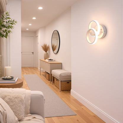 Lampadario LED VERTEX CIRCULA 21W, 2 Cerchi, Strutture in Metallo, Luce Fredda/Calda/Neutra, Lampadari LED Bianchi Titolo predefinito Alessandro Design