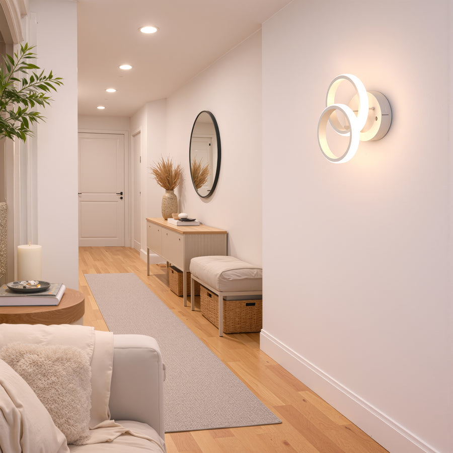 Lampadario LED VERTEX CIRCULA 21W, 2 Cerchi, Strutture in Metallo, Luce Fredda/Calda/Neutra, Lampadari LED Bianchi Titolo predefinito Alessandro Design