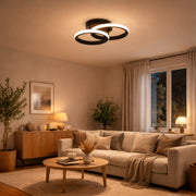 Lampadario LED VERTEX CIRCULA 21W, 2 Cerchi, Strutture in Metallo, Luce Fredda/Calda/Neutra 3000K/4000K/6000K, Nero, Lampadari LED in metallo Titolo predefinito Alessandro Design