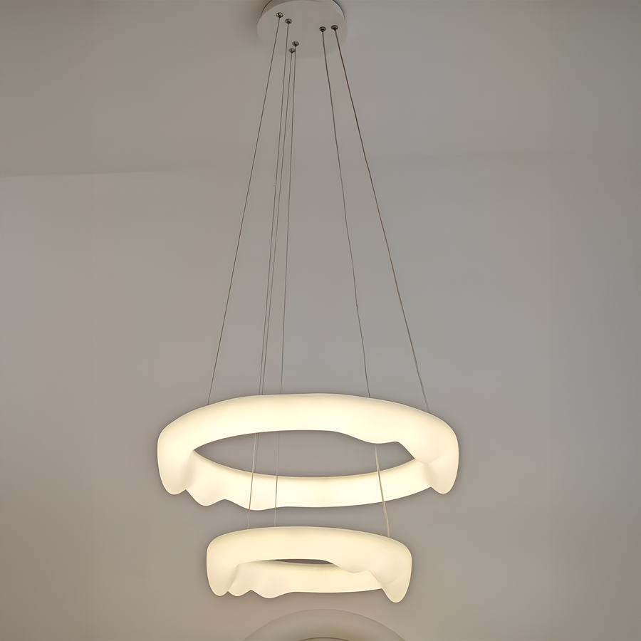 Lampadario LED a Sospensione con Telecomando, AMADEO, 89W, Luce Fredda/Calda/Neutra, Dimmerabile, Regolabile in Altezza, Lampadario LED Bianco con Telecomando Titolo predefinito Alessandro Design